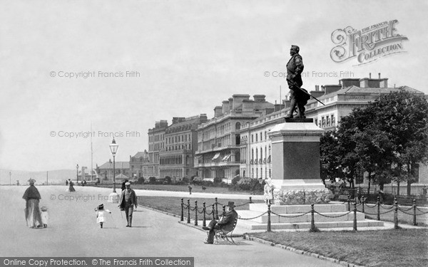 Photo of Plymouth, Drake's Statue And Promenade c.1890