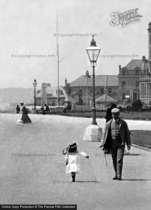 Photo of Plymouth, Father And Daughter, The Promenade c.1890