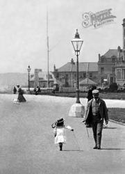 Father And Daughter, The Promenade c.1890, Plymouth