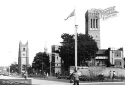 St Andrew's Church And The City Standard c.1950, Plymouth