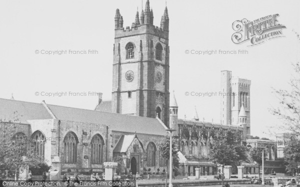 Photo of Plymouth, The Church From St Andrew's Cross c.1955