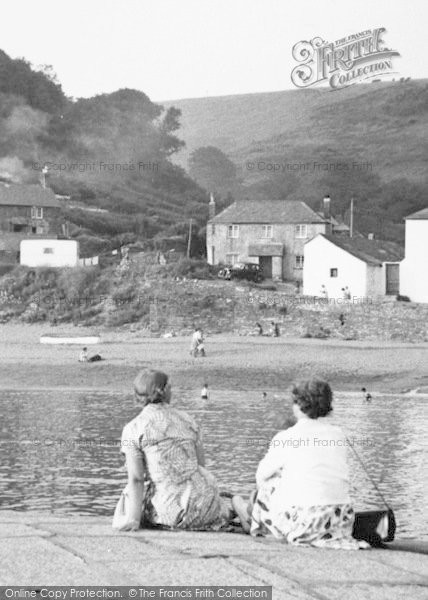 Photo of Polkerris, Watching The Harbour c.1960