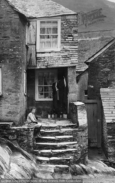 Photo of Polperro, A Girl By The Old Smugglers Cottage 1924