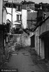 A Quaint Cornish Street c.1955, Polperro