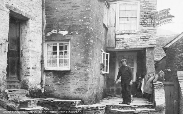 Photo of Polperro, People At The Old Smugglers Cottage 1924