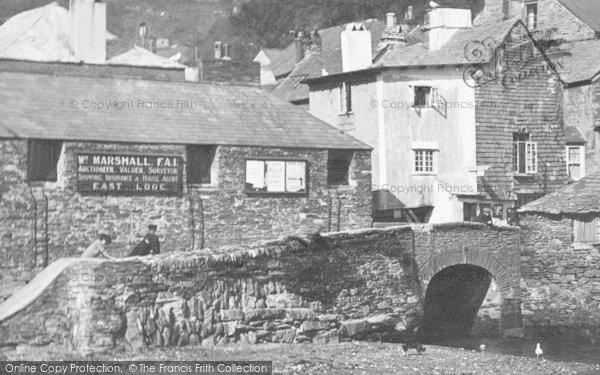 Photo of Polperro, The Harbour Bridge, Auctioneer 1924