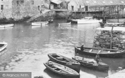 The Harbour, Fishermen 1924, Polperro