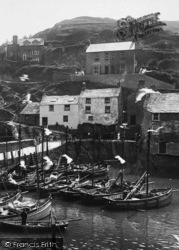 The Harbour, Fishermen 1928, Polperro