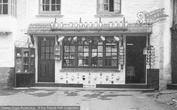 Photo of Polperro, The Pottery Shop Window c.1955