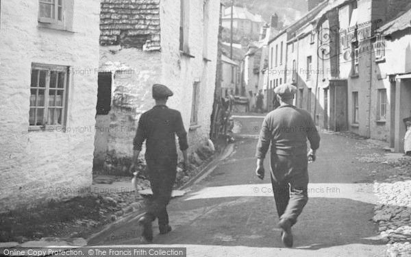 Photo of Polperro, Two Men In Lansallos Street 1924