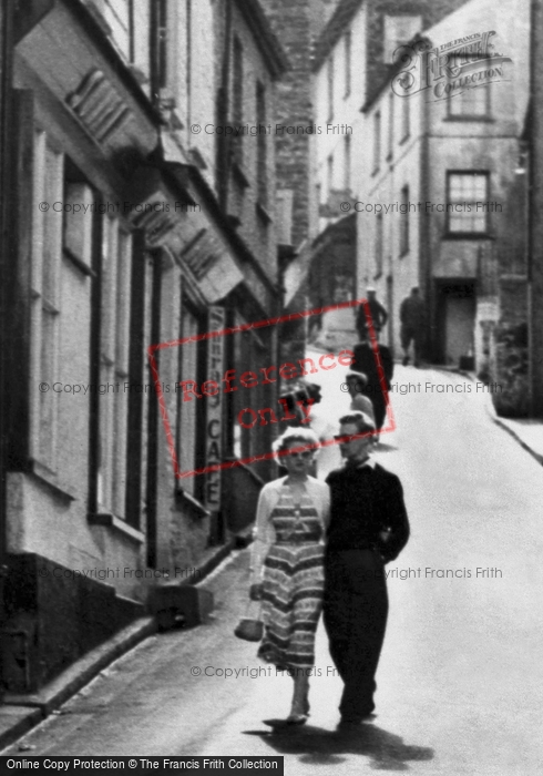 Photo of Polruan, A Couple In Fore Street c.1955