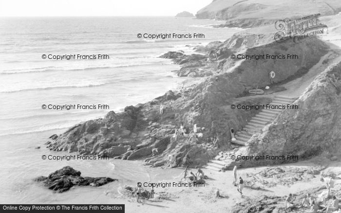 Photo of Polzeath, Atlantic Steps And The Cliffs c.1950