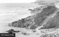 Atlantic Steps And The Cliffs c.1950, Polzeath