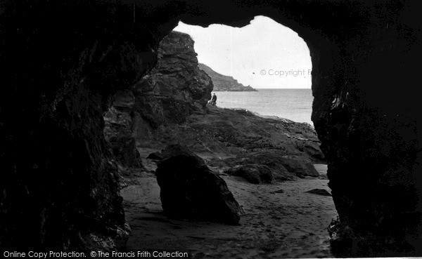 Photo of Polzeath, Cruel Coppinger's Cave c.1950