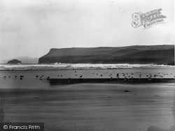 Gulls On The Sands And Pentire Head 1925, Polzeath