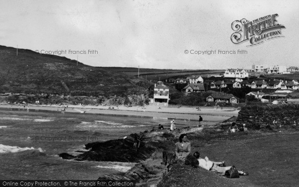 Photo of Polzeath, People At Leisure On Highcliff c.1955