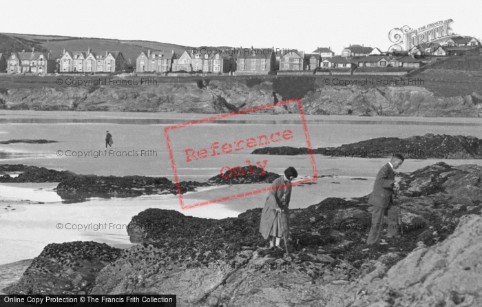 Photo of Polzeath, People On Tristram Rocks c.1950