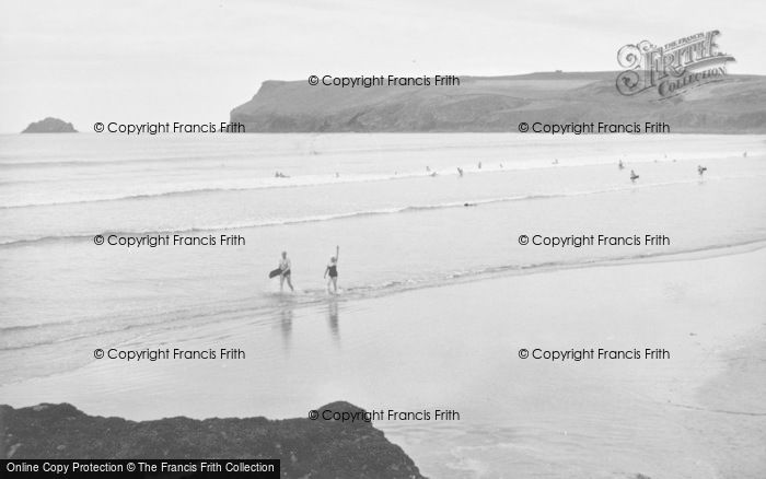 Photo of Polzeath, The Beach And Pentire Head c.1960