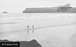 The Beach And Pentire Head c.1960, Polzeath