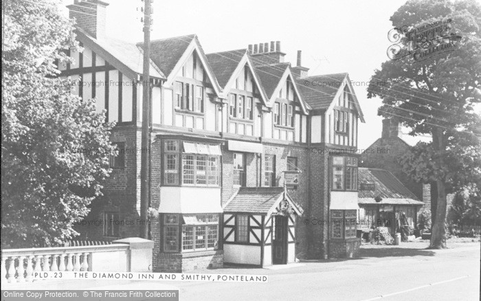 Photo of Ponteland, The Diamond Inn And Smithy c.1955