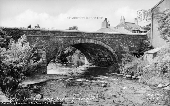 Photo of Pontllyfni, The Bridge And River c.1955