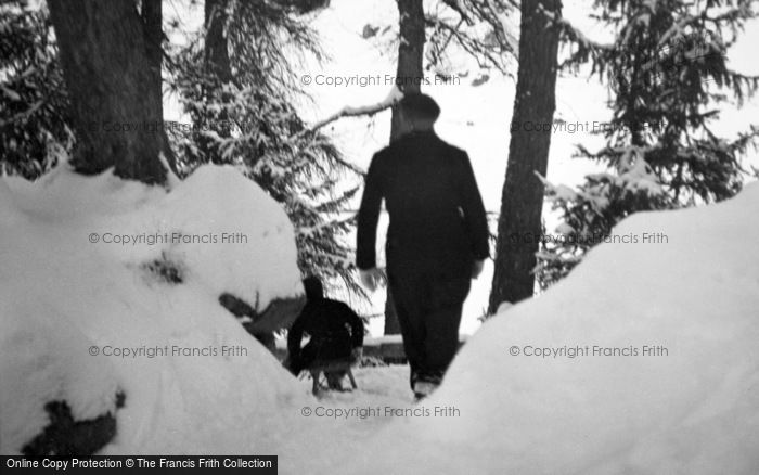 Photo of Pontresina, A Walk In The Snow c.1937