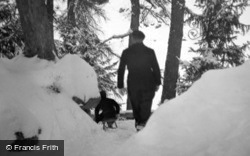 A Walk In The Snow c.1937, Pontresina