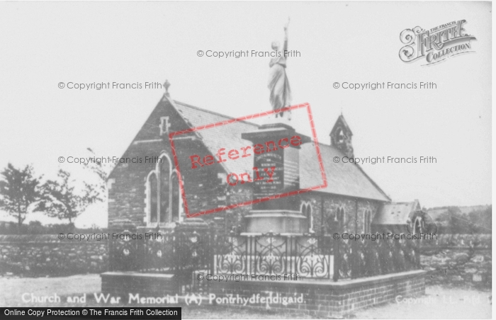 Photo of Pontrhydfendigaid, Church And War Memorial c.1939
