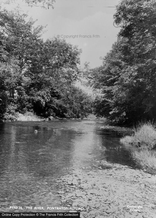Photo of Pontrhydfendigaid, The River c.1955