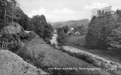 Pontrhydygroes, River And Valley c.1955, Pont-Rhyd-Y-Groes
