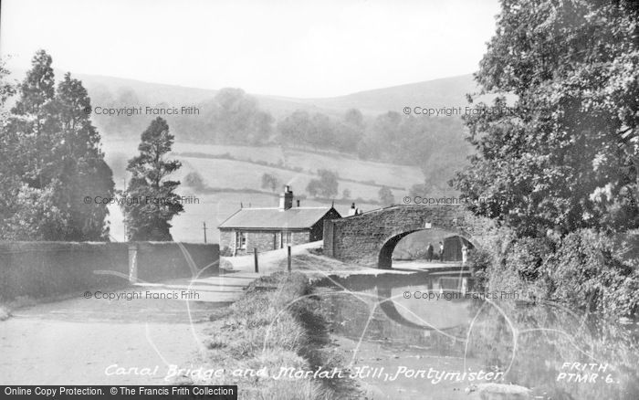 Photo of Pontymister, Canal Bridge And Moriah Hill c.1955