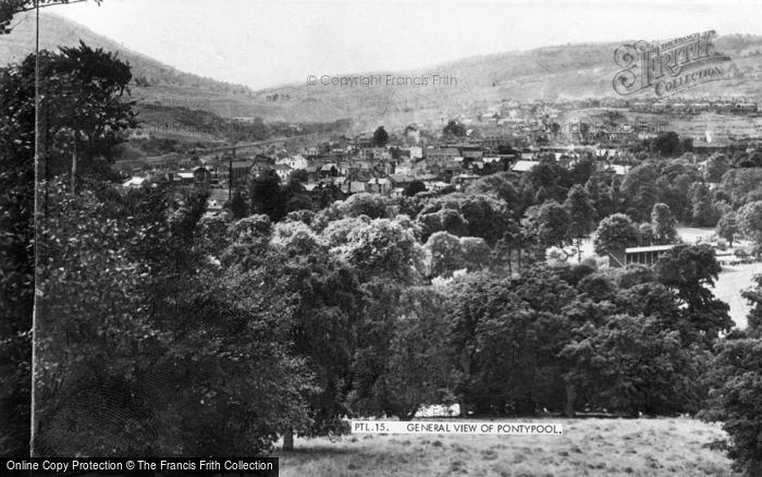 Photo of Pontypool, General View c.1955