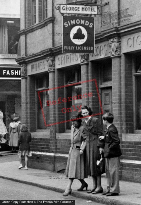 Photo of Pontypool, Outside The George Hotel c.1955