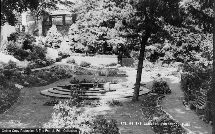 Photo of Pontypool, Park, The Gardens c.1960