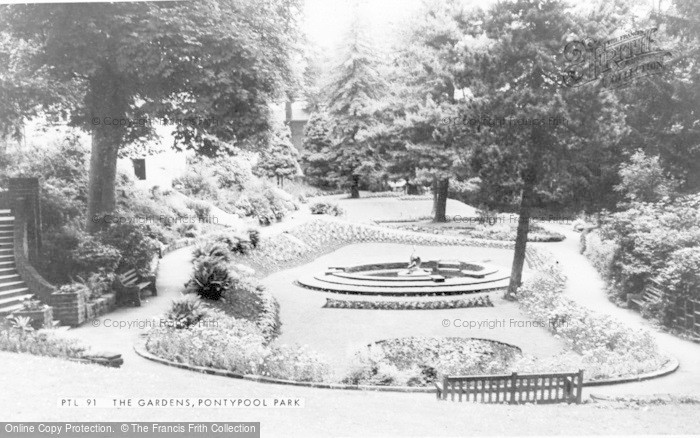 Photo of Pontypool, Park, The Gardens c.1965