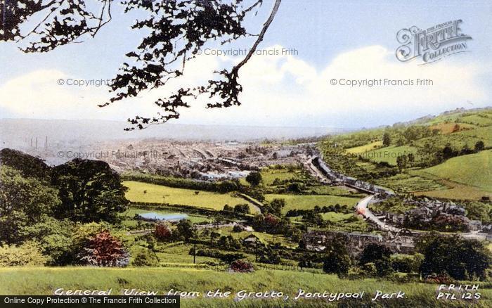 Photo of Pontypool, Park, View From The Grotto c.1955