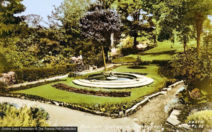 Photo of Pontypool, The Italian Gardens c.1960