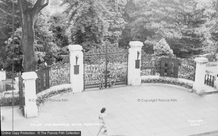 Photo of Pontypool, The Memorial Gates c.1960