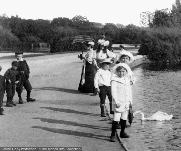 Photo of Poole, Children At Park Lake 1908