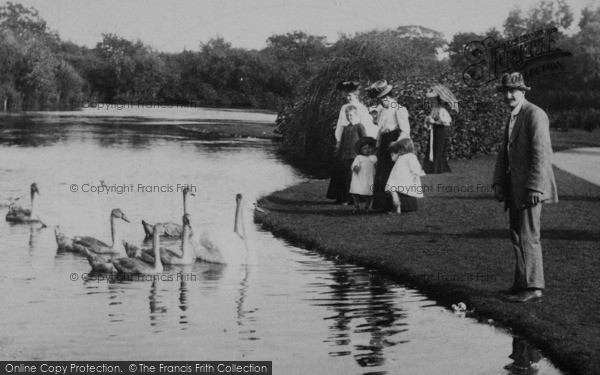 Photo of Poole, People By The Park Lake 1908