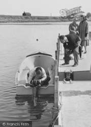 Rockley Sands, Landing Stage, Checking The Engine c.1960, Poole