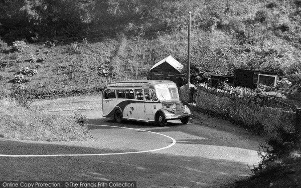 Photo of Porlock, Bus Climbing The Hill c.1955