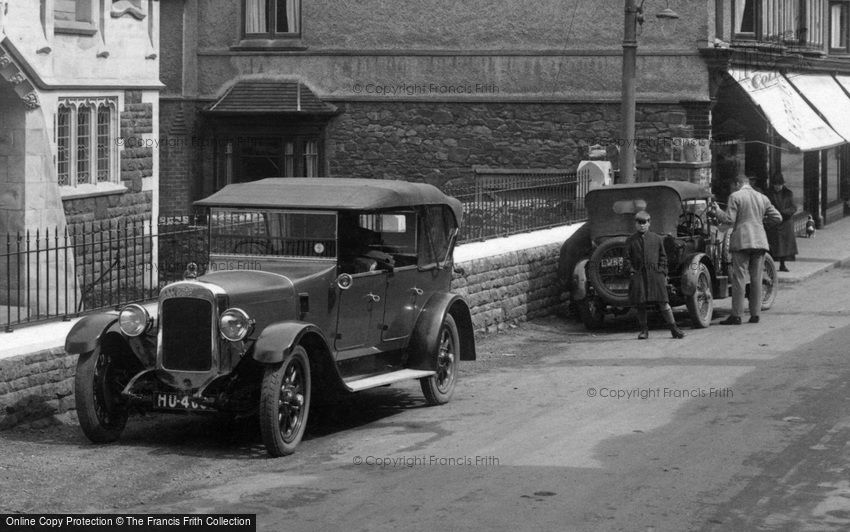 Porlock, Cars in the High Street 1927