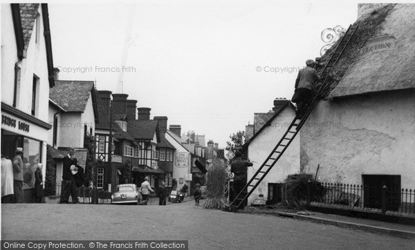 Photo of Porlock, Thatching c.1955