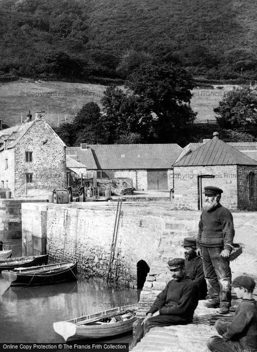 Photo of Porlock Weir, Fishermen On The Harbourside 1907
