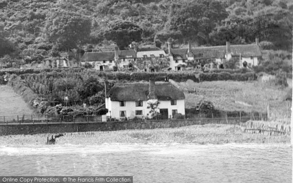 Photo of Porlock Weir, Old Cottages 1929