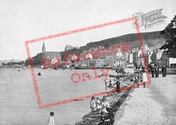 The Seafront And Church c.1895, Port Bannatyne