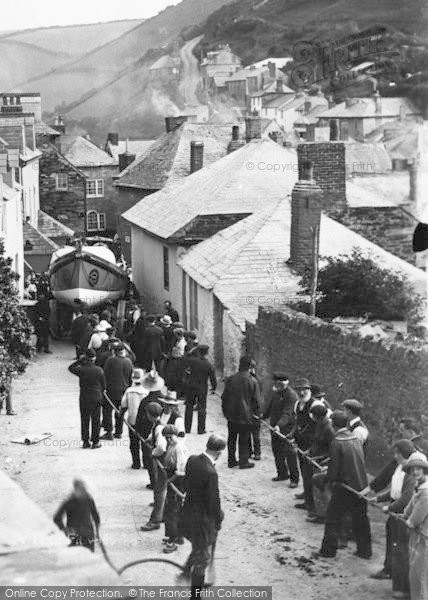 Photo of Port Isaac, Hauling The Lifeboat c.1935
