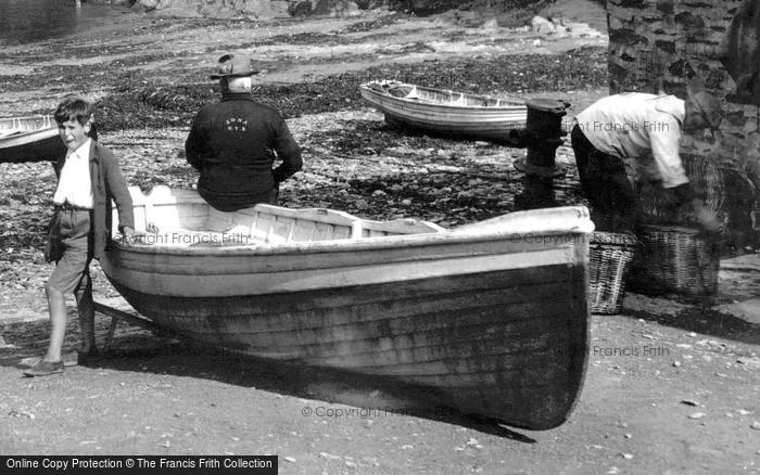 Photo of Port Isaac, Men And Boy In The Harbour 1935