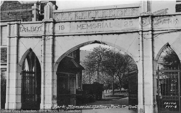 Photo of Port Talbot, The Memorial Gates c.1955